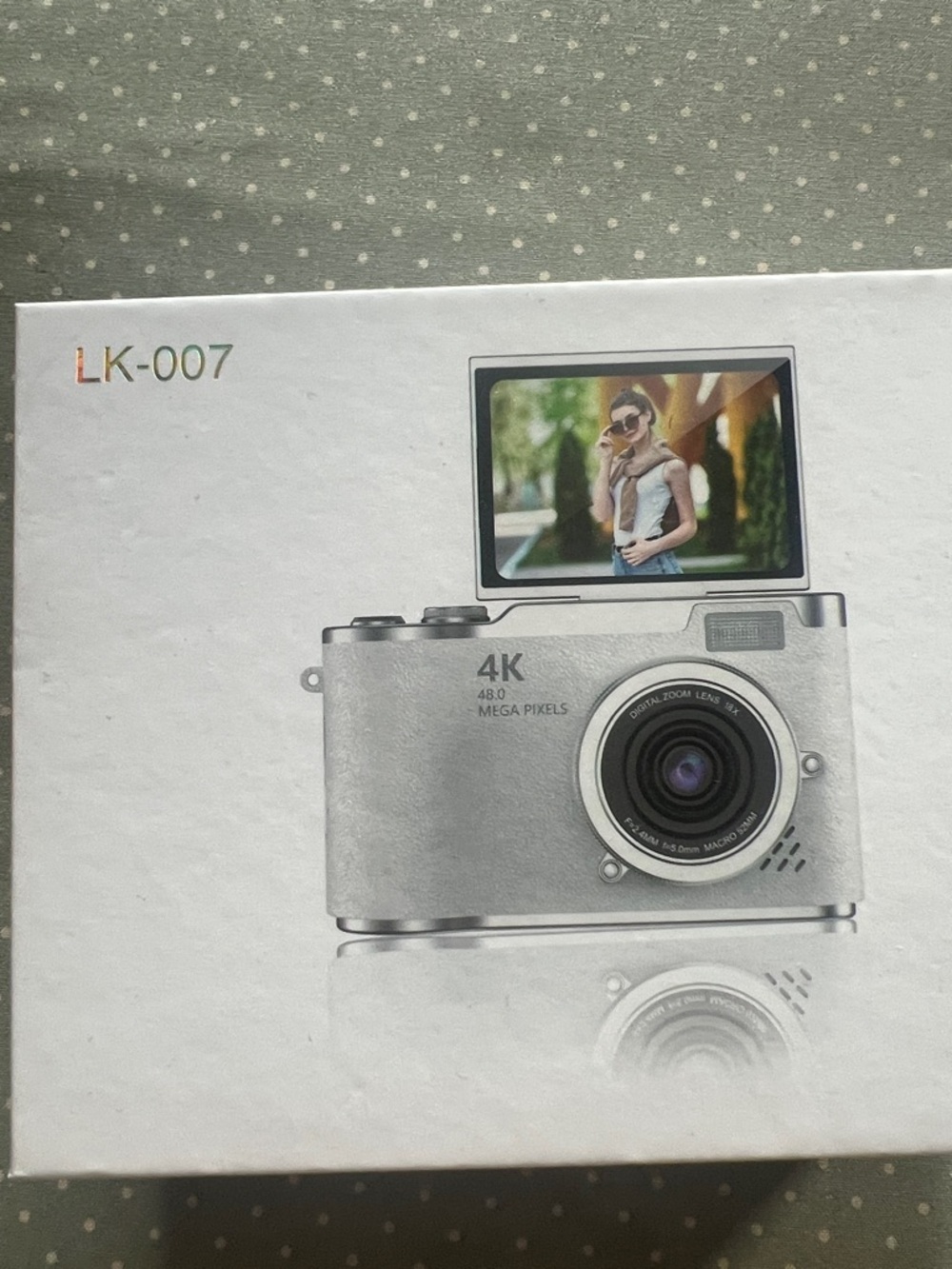 4K Silver Digital Camera with Flip LCD